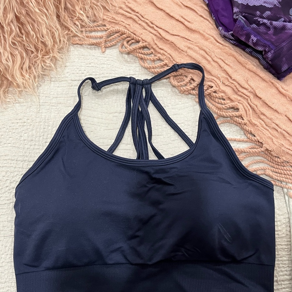Women's Navy Strappy Yoga Bralette - Sweaty Betty